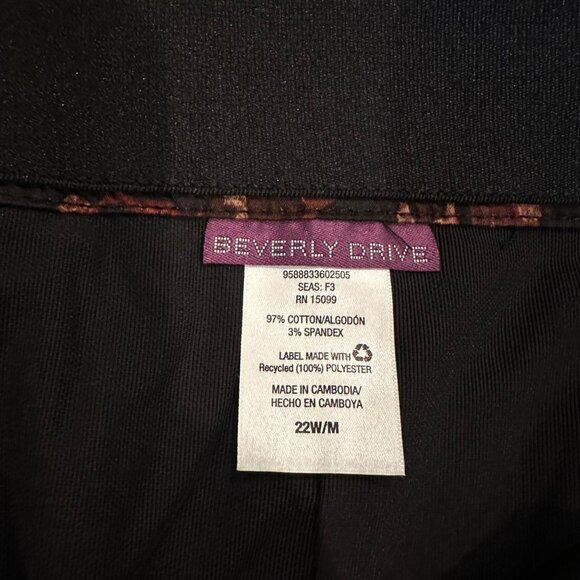 BEVERLY DRIVE WOMENS BOLD LEOPARD PRINT PANTS 22W NEW - Picture 8 of 10